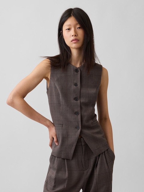 High-Neck Longline Vest