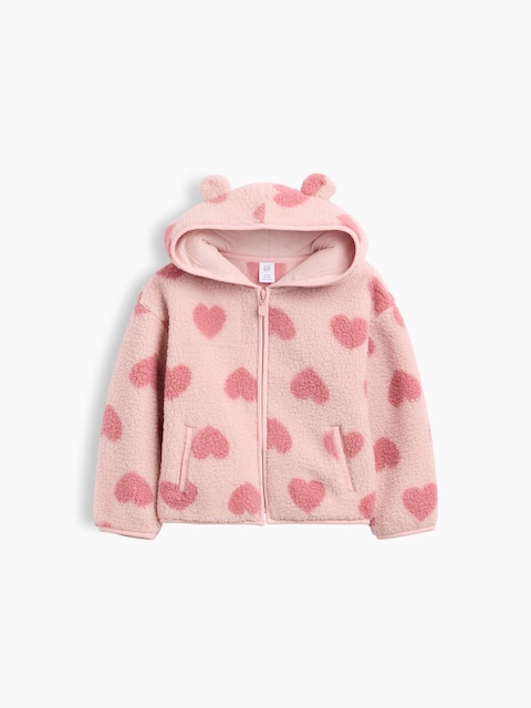 VESTE À CAPUCHON EN SHERPA À OREILLES D'OURSON POUR BÉBÉ ET TOUT-PETIT