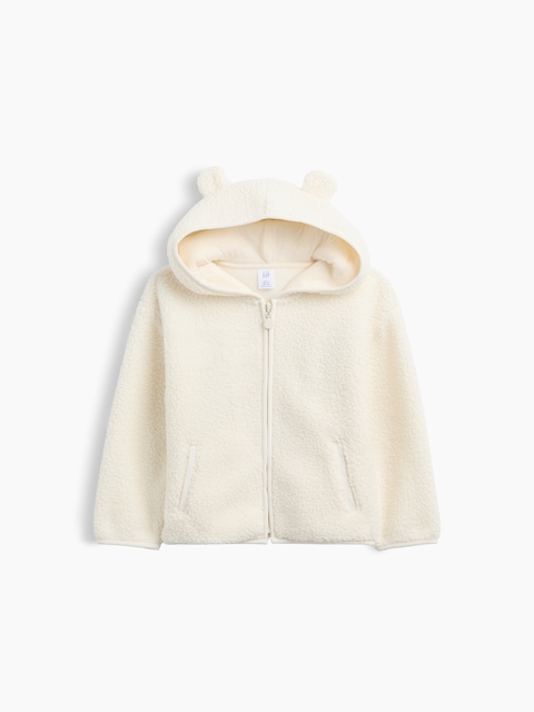VESTE À CAPUCHON EN SHERPA À OREILLES D'OURSON POUR BÉBÉ ET TOUT-PETIT