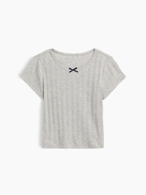 T-SHIRT EN TRICOT POINTELLE CÔTELÉ POUR BÉBÉ ET TOUT-PETIT