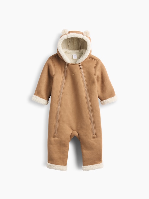 UNE-PIÈCE À CAPUCHON DOUBLÉ EN SHERPA POUR BÉBÉ