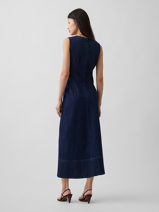 Image number 2 showing, Denim V-Neck Maxi Dress