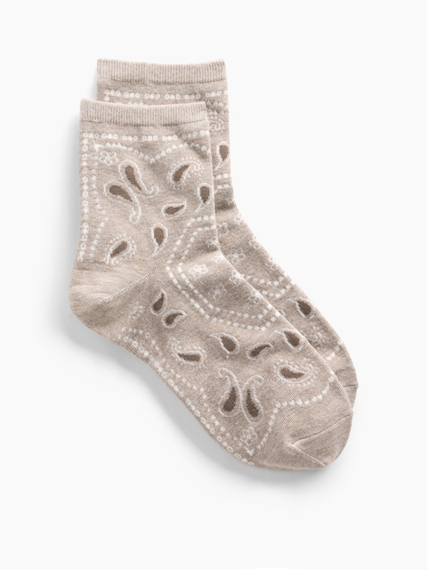 Paisley Half Crew Socks