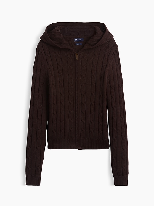 L'image numéro 5 présente Cardigan à glissière en tricot torsadé 100 % coton