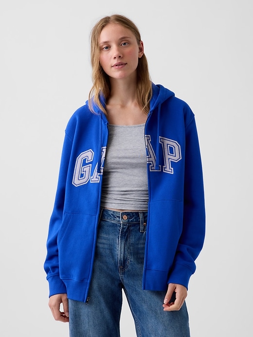 L'image numéro 5 présente Veste à capuchon avec logo incurvé VintageDoux pour Adulte