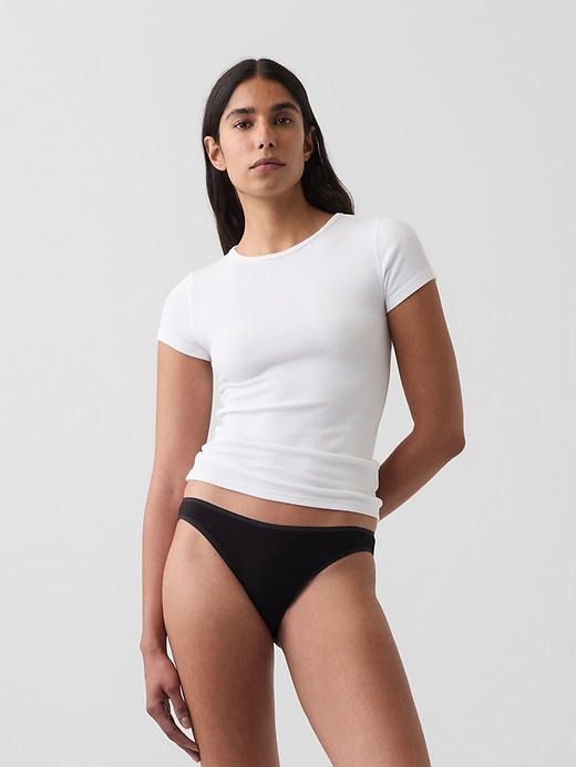 L'image numéro 1 présente Culotte bikini en coton biologique extensible PureDouceur