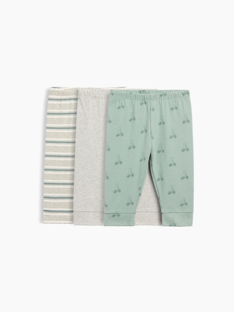 PANTALON PREMIERS ESSENTIELS À TAILLE EXTENSIBLE EN COTON BIOLOGIQUE POUR BÉBÉ (PAQUET DE 3)