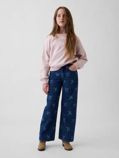 Kids Low Rise Stride Wide-Leg Jeans