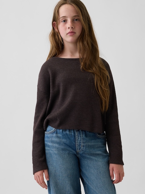 T-SHIRT GAUFRÉ SURDIMENSIONNÉ POUR ENFANT