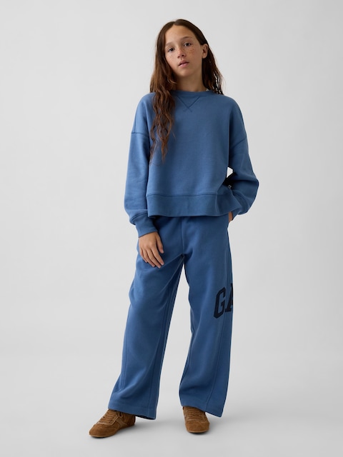 PANTALON DÉCONTRACTÉ EN COTON OUATÉ À COUPE BARIL VINTAGEDOUX POUR ENFANT