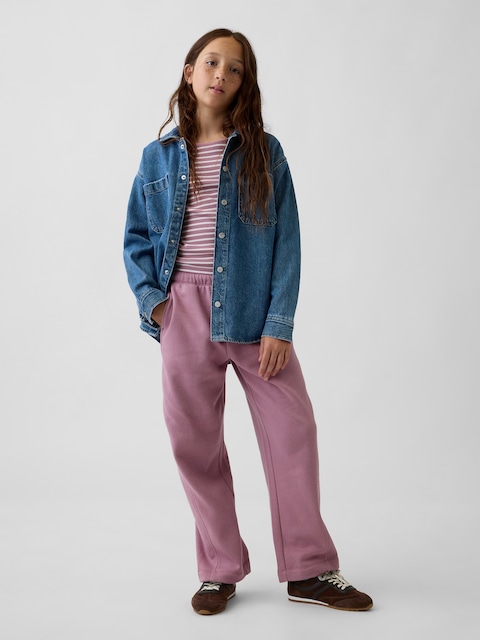 PANTALON DÉCONTRACTÉ EN COTON OUATÉ À COUPE BARIL VINTAGEDOUX POUR ENFANT