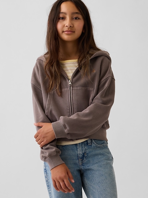 L'image numéro 1 présente Veste surdimensionnée Vintage doux à logo pour Enfant