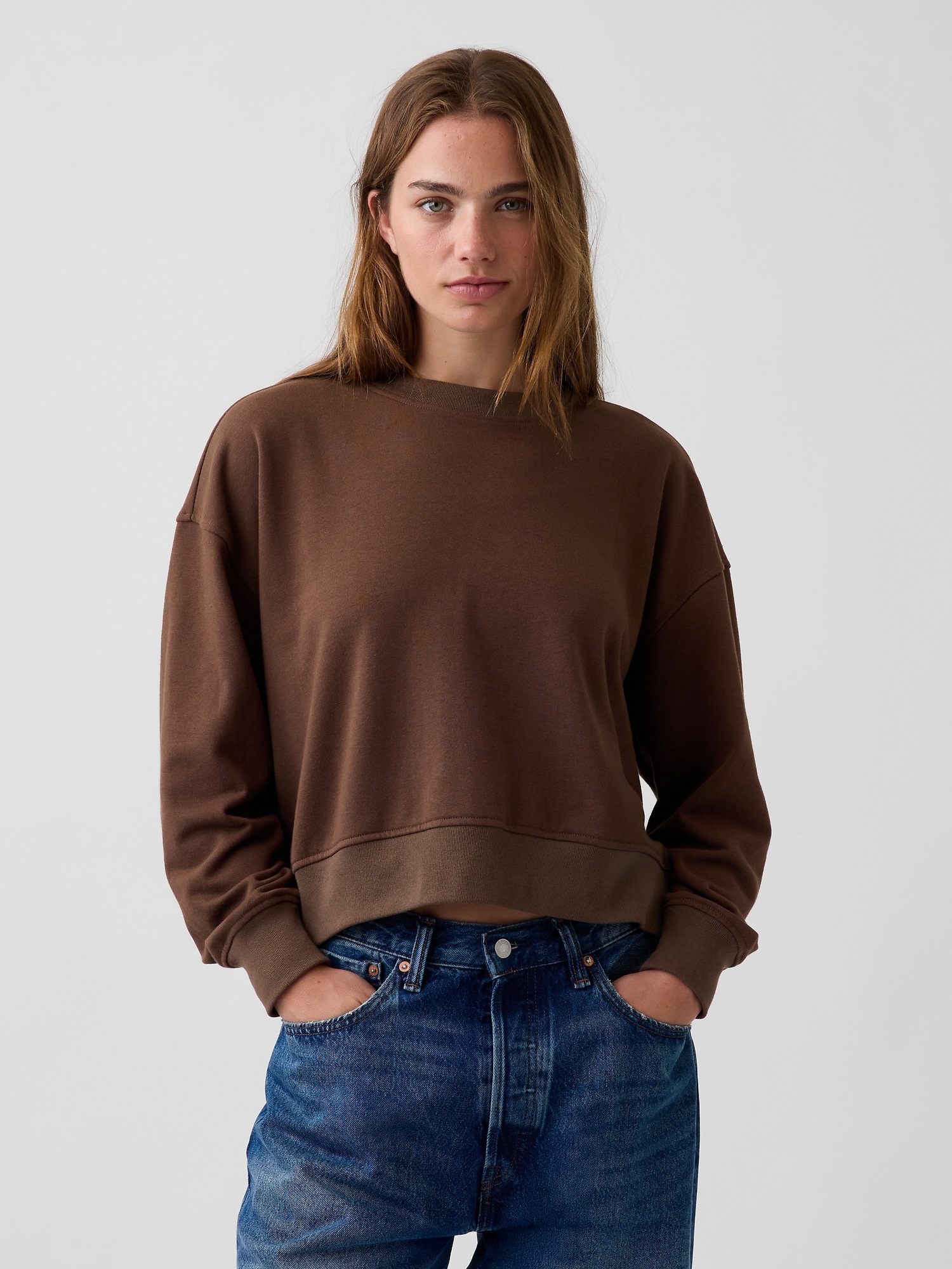 VintageSoft Terry Oversized Wedge Side-Slit Sweatshirt