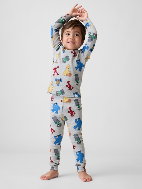 PYJAMA EN COTON BIOLOGIQUE BROSSÉ SESAME STREET POUR BÉBÉ ET TOUT-PETIT