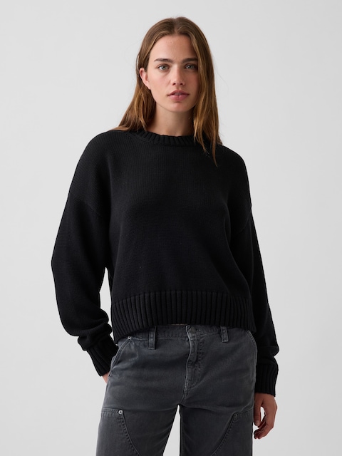 100% Cotton Oversized Crop Sweater