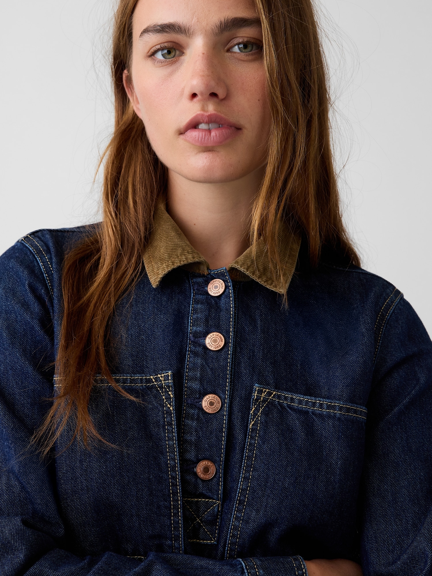 Denim Mini Shift Dress