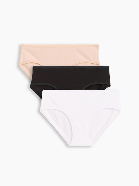 CULOTTE TAILLE BASSE EN COTON BIOLOGIQUE EXTENSIBLE PUREDOUCEUR (PAQUET DE 3)