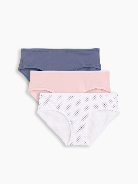 CULOTTE TAILLE BASSE EN COTON BIOLOGIQUE EXTENSIBLE PUREDOUCEUR (PAQUET DE 3)
