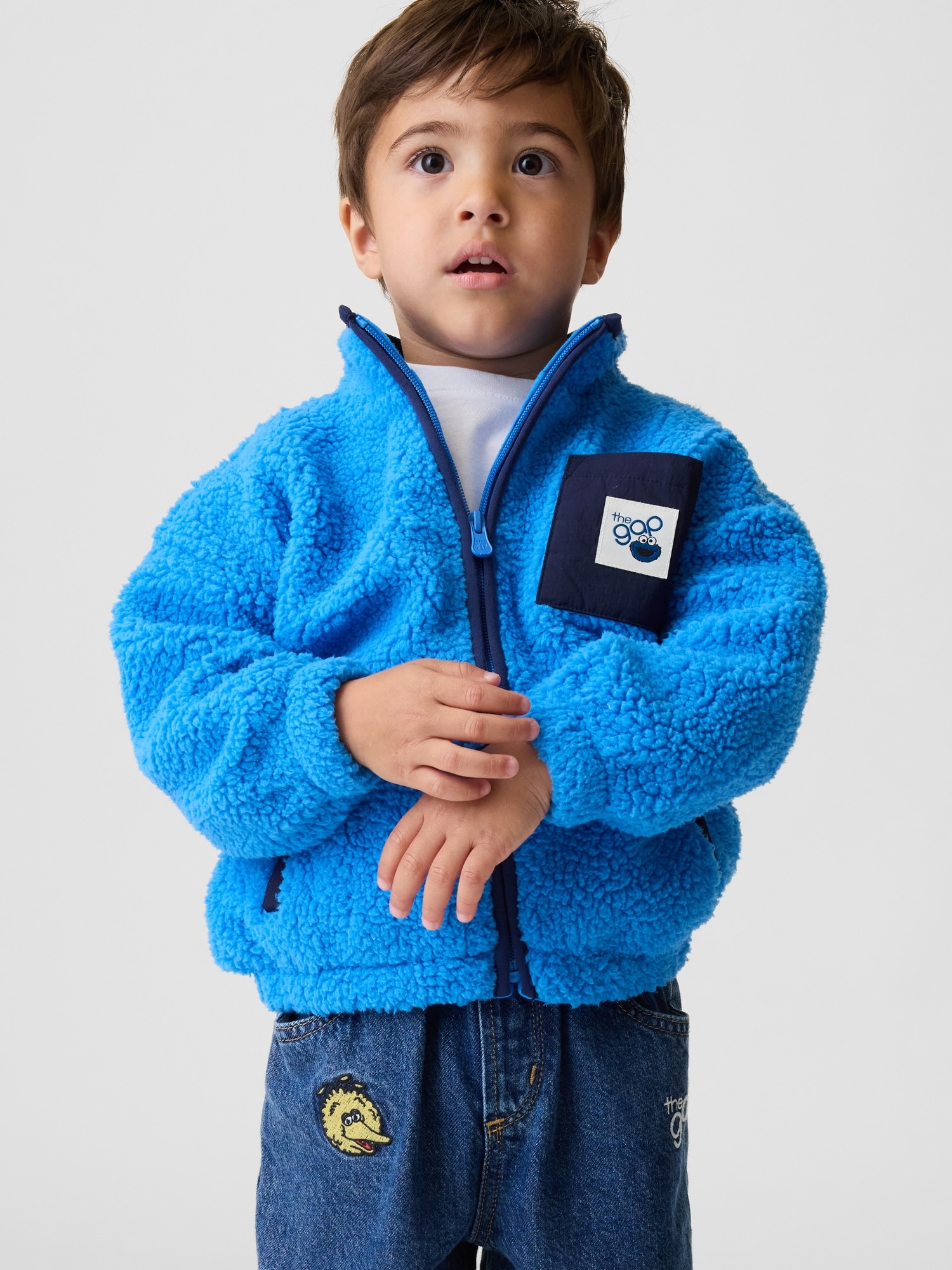 Veste en sherpa à glissière Sesame Street pour Bébé et Tout-petit