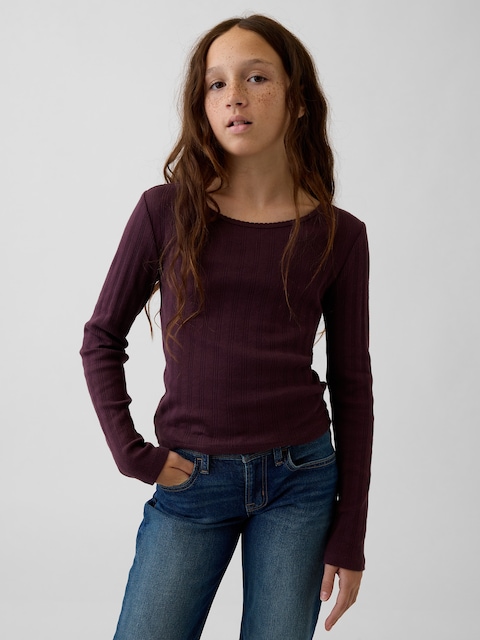 T-SHIRT EN TRICOT POINTELLE POUR ENFANT