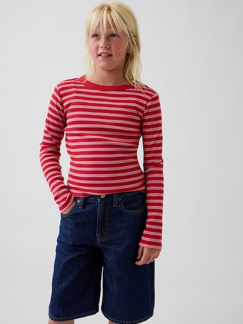 T-SHIRT RAS DU COU CÔTELÉ POUR ENFANT