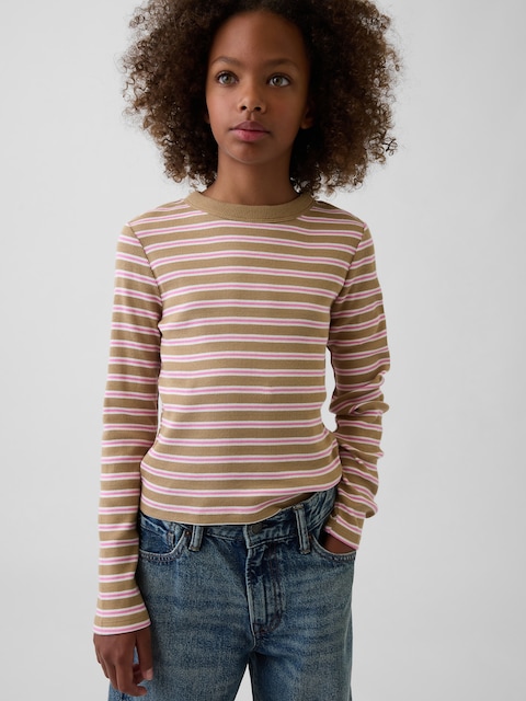 T-SHIRT RAS DU COU CÔTELÉ POUR ENFANT