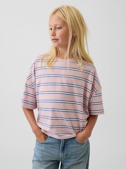 Kids Oversized Boxy Stripe T-Shirt