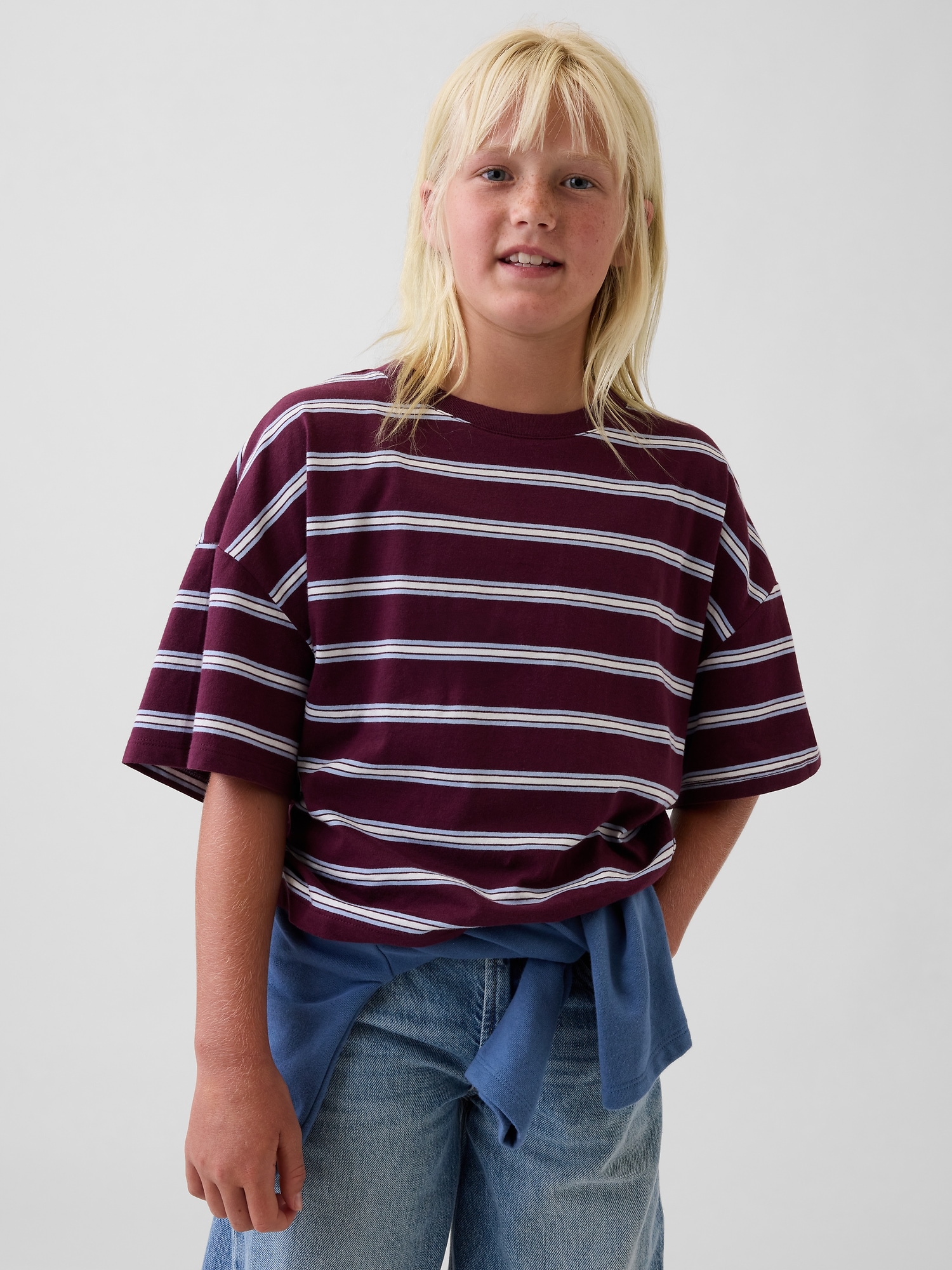 Kids Oversized Boxy Stripe T-Shirt