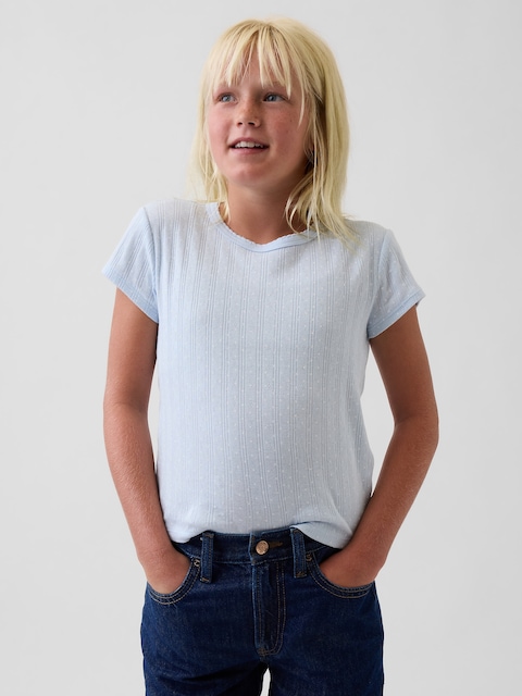 T-SHIRT EN TRICOT POINTELLE POUR ENFANT