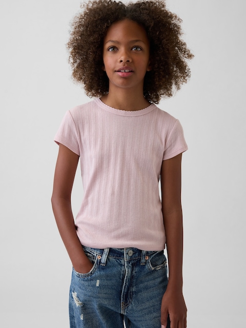 T-SHIRT EN TRICOT POINTELLE POUR ENFANT