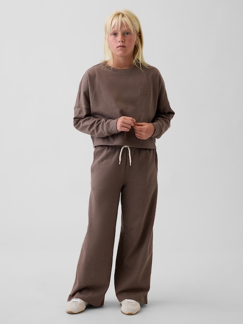 PANTALON À JAMBE LARGE EN TISSU ÉPAIS POUR ENFANT