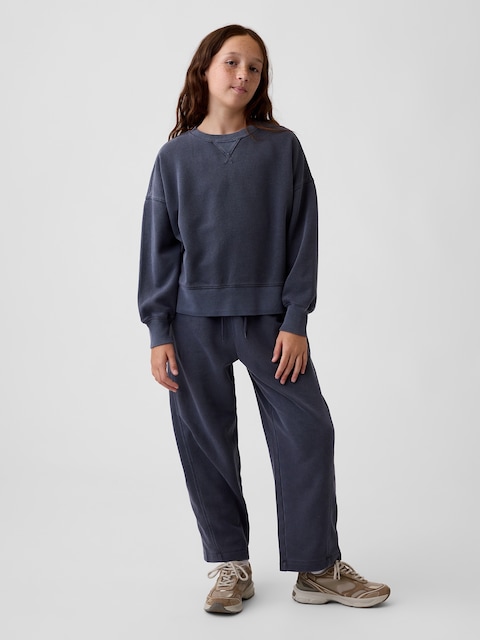 PANTALON DÉCONTRACTÉ EN COTON OUATÉ À COUPE BARIL VINTAGEDOUX POUR ENFANT