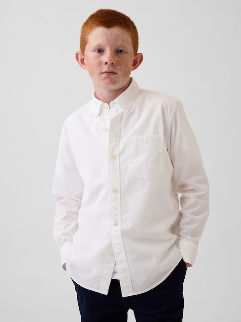 CHEMISIER D'UNIFORME EN POPELINE POUR ENFANT