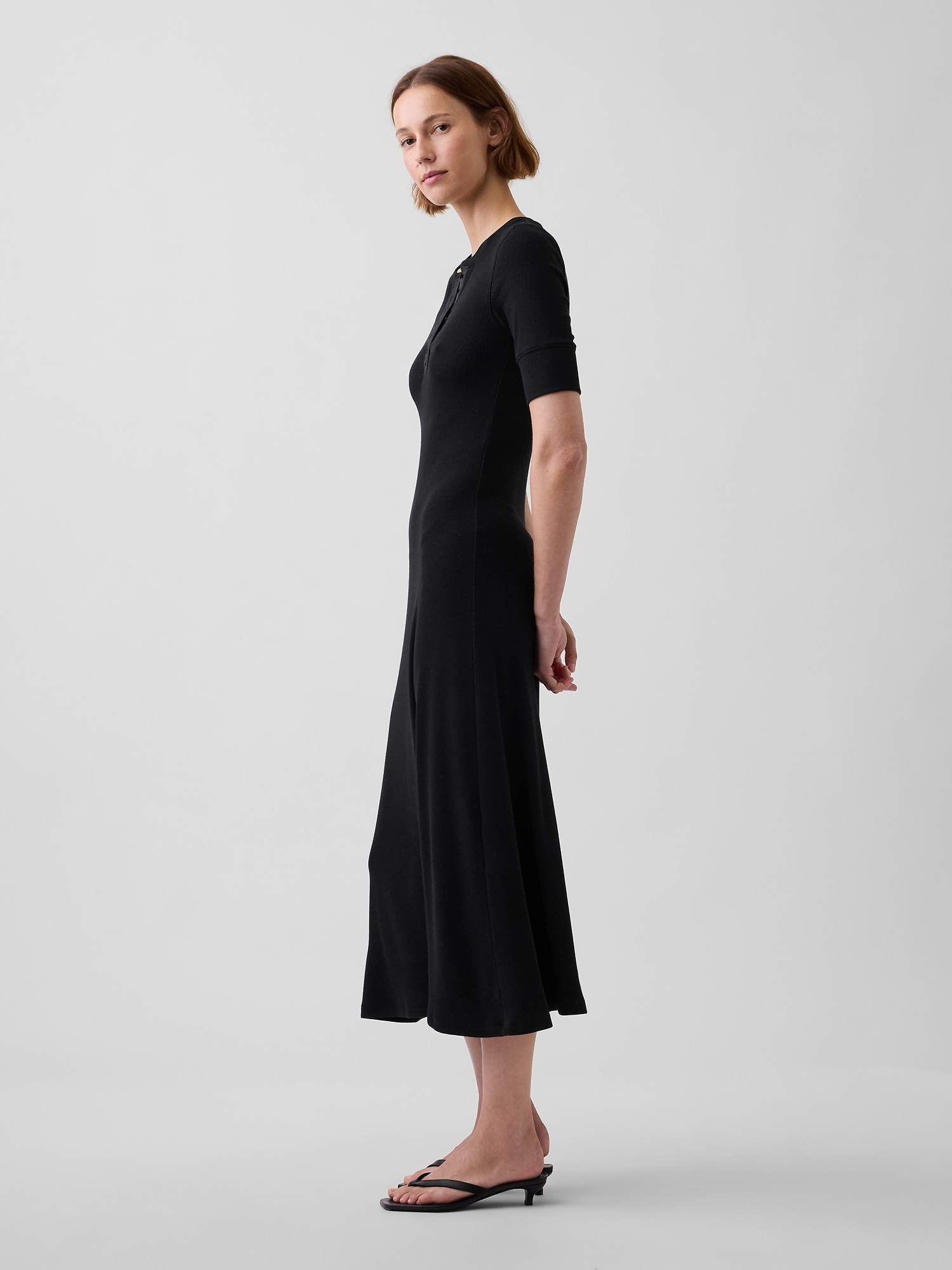 Modern Rib Henley Maxi Dress