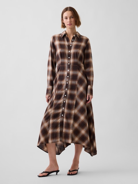 Plaid Maxi Shirtdress