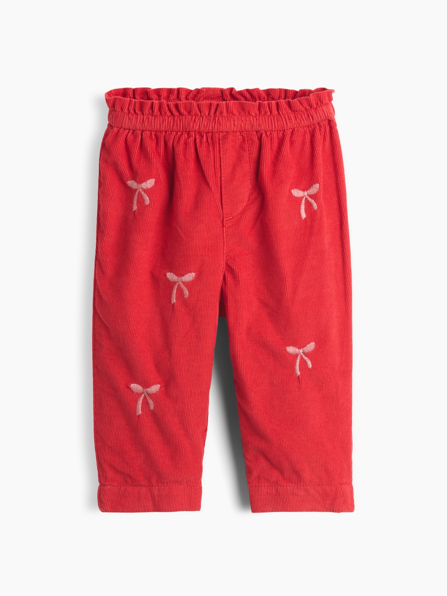 Pantalon en velours côtelé brodé à taille extensible pour Bébé