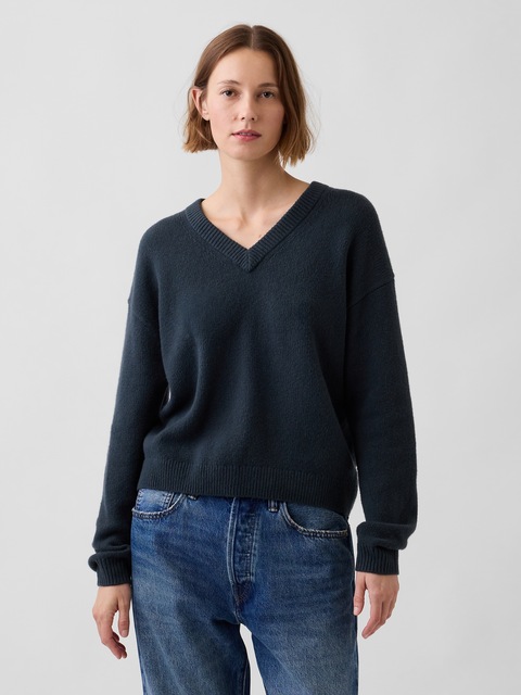 CashSoft Oversized V-Neck Sweater