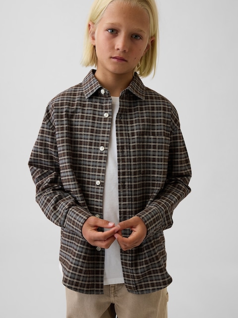 CHEMISE OXFORD DÉCONTRACTÉE À CARREAUX POUR ENFANT
