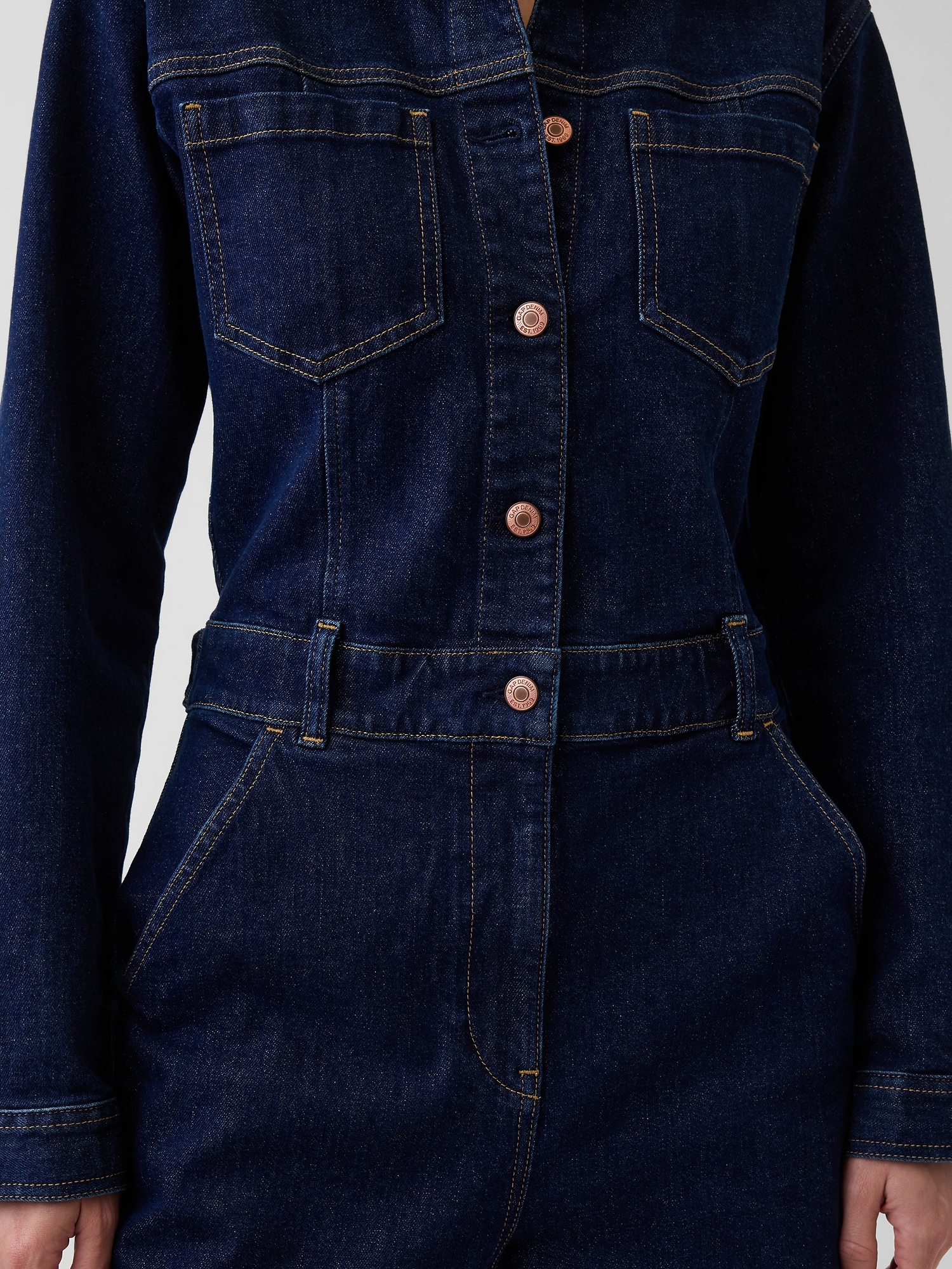 Denim Stride Wide-Leg Jumpsuit