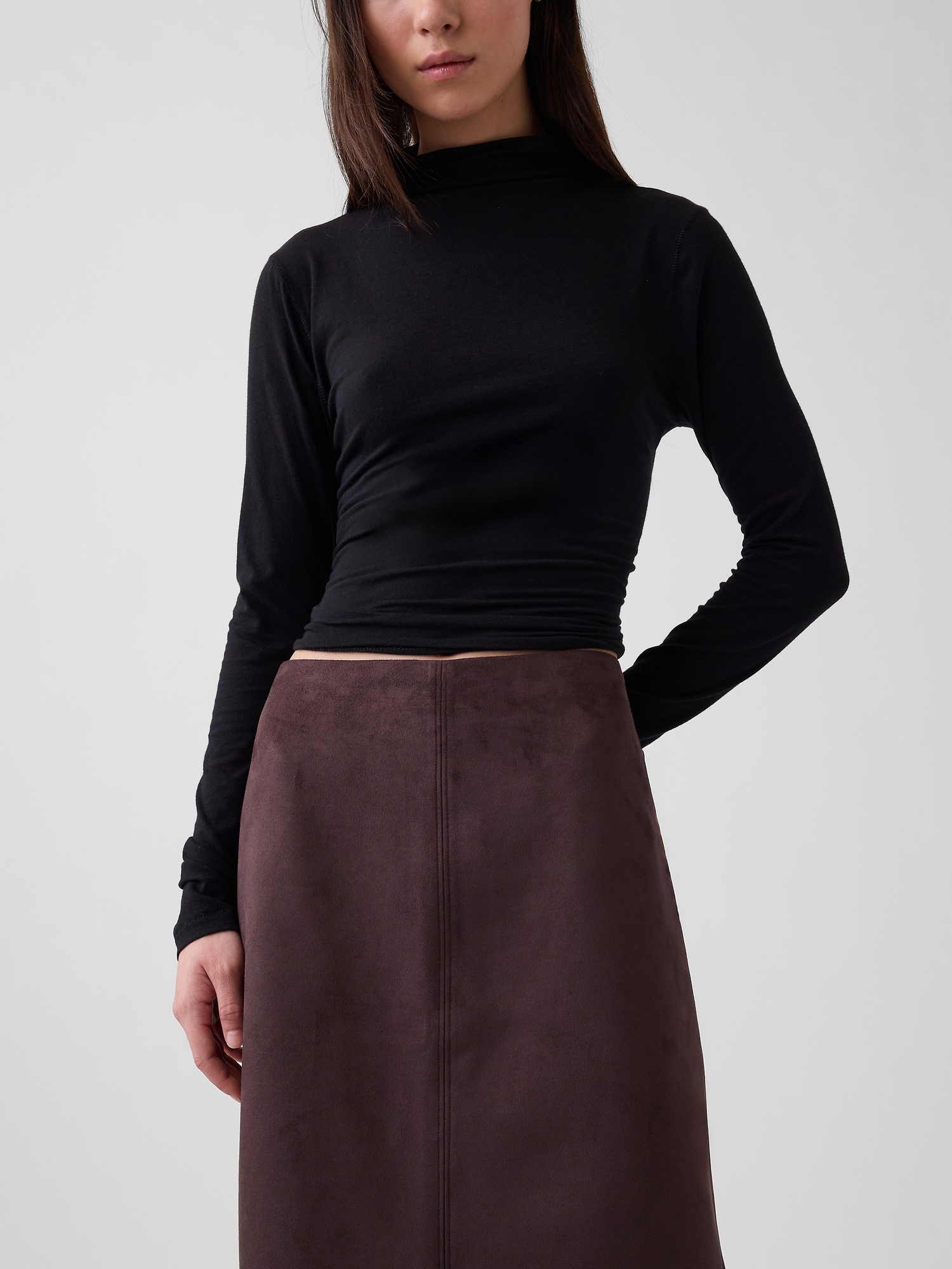 Vegan Suede Pencil Skirt
