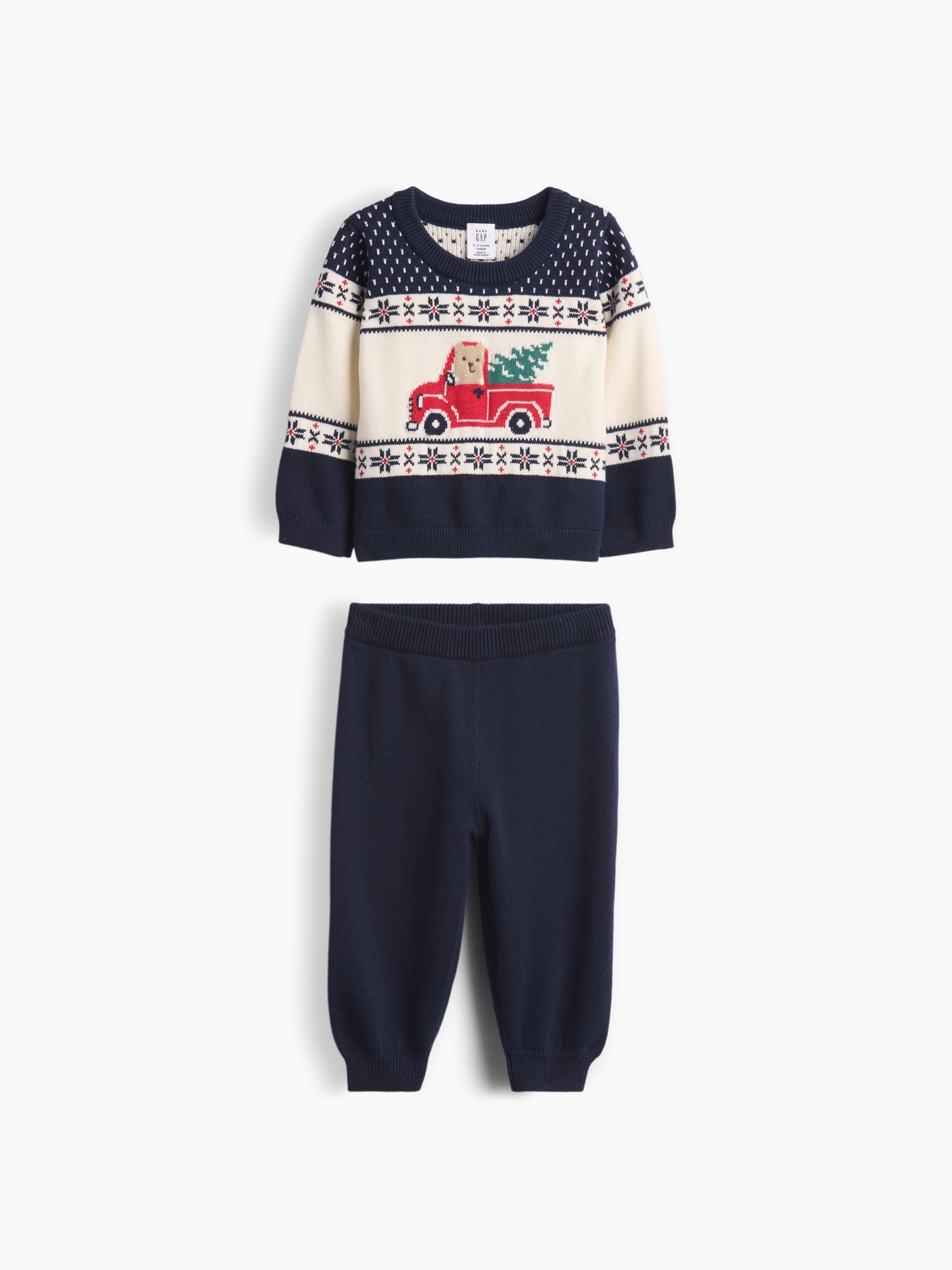 Ensemble en tricot ourson Brannan à motif jacquard pour Bébé