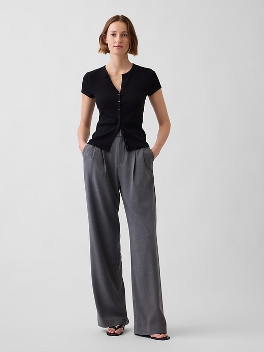 365 High Rise Brushed Twill Pleated Trousers | Gap