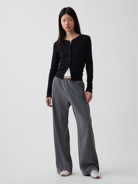 Brushed Twill Easy Wide-Leg Pants