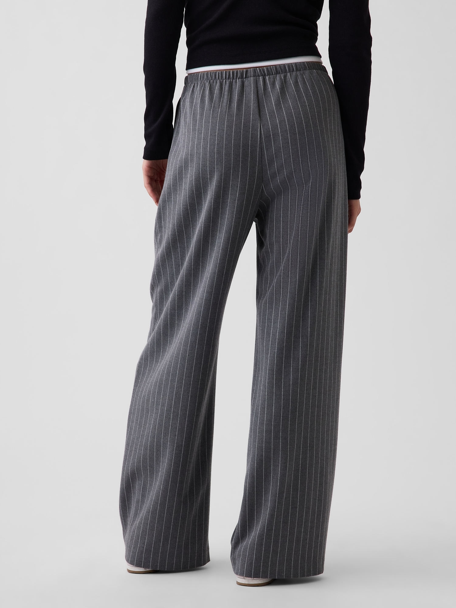 Brushed Twill Easy Wide-Leg Pants
