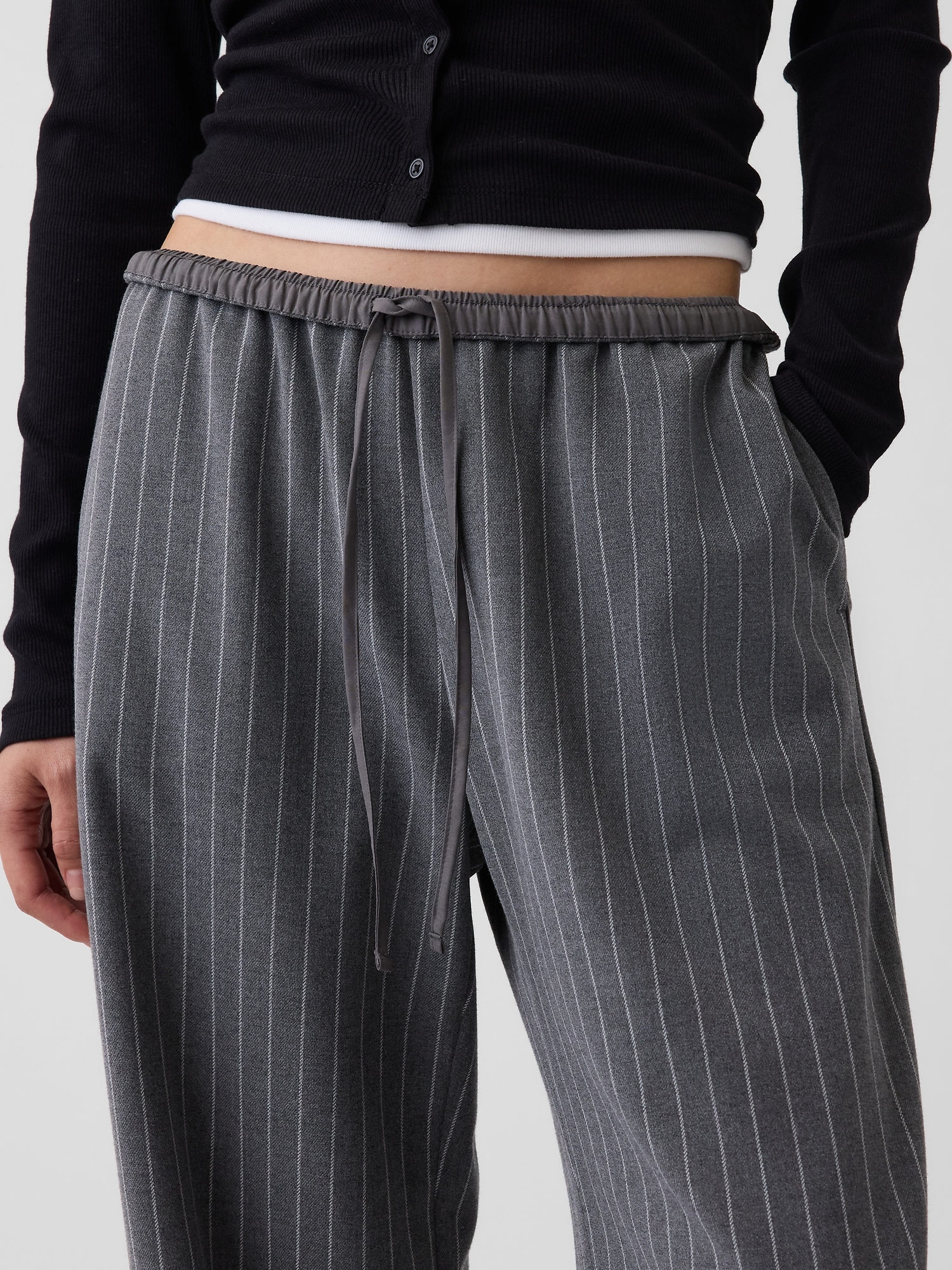 Brushed Twill Easy Wide-Leg Pants