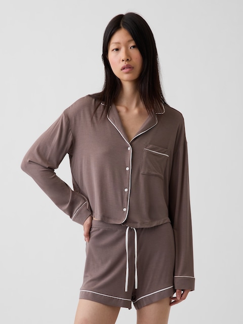 SoftMade Modal Crop PJ Top