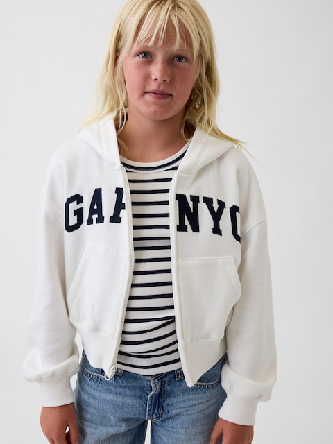 VESTE SURDIMENSIONNÉE VINTAGE DOUX À LOGO POUR ENFANT
