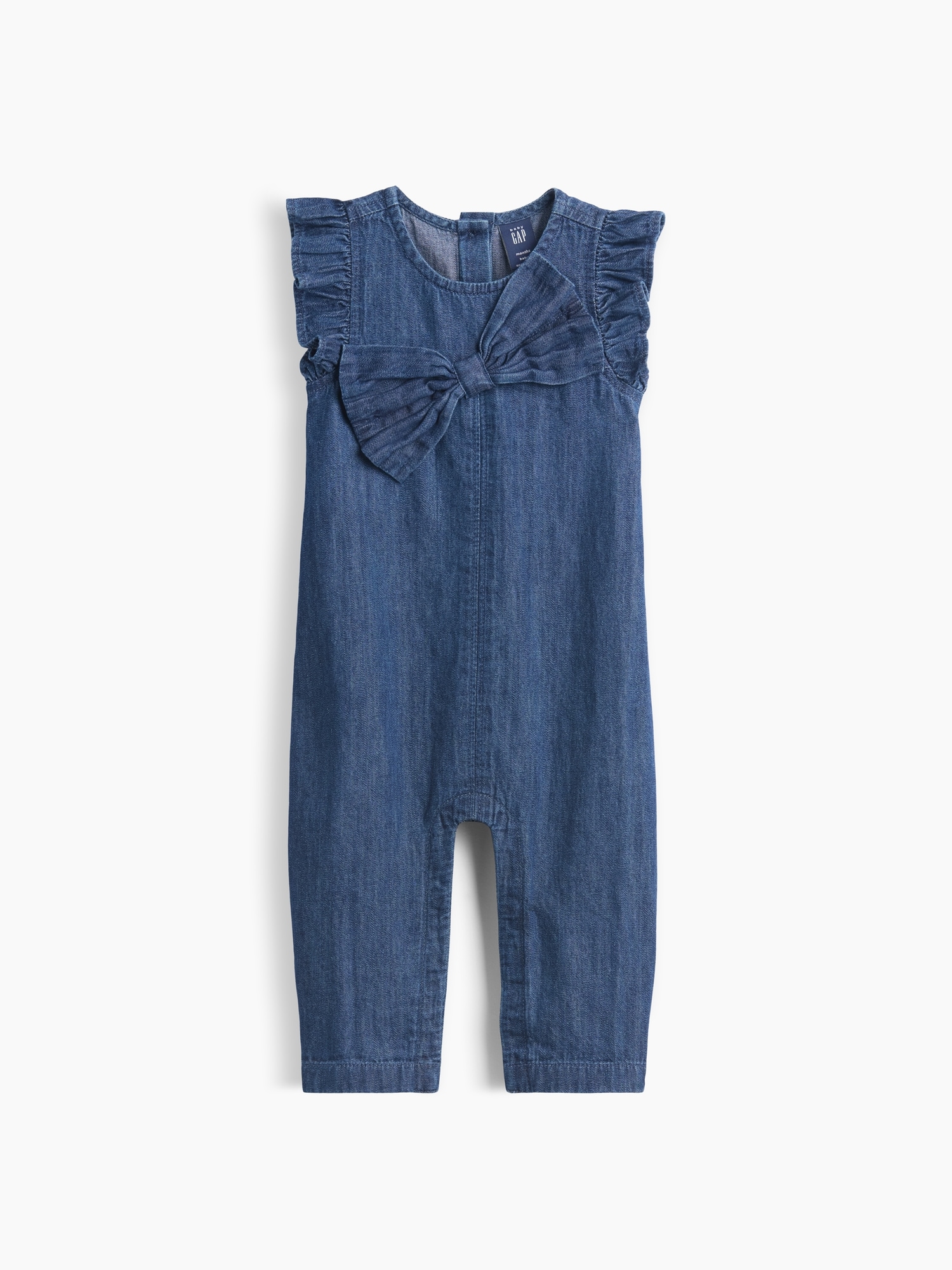 Baby Denim Bow-Front One-Piece