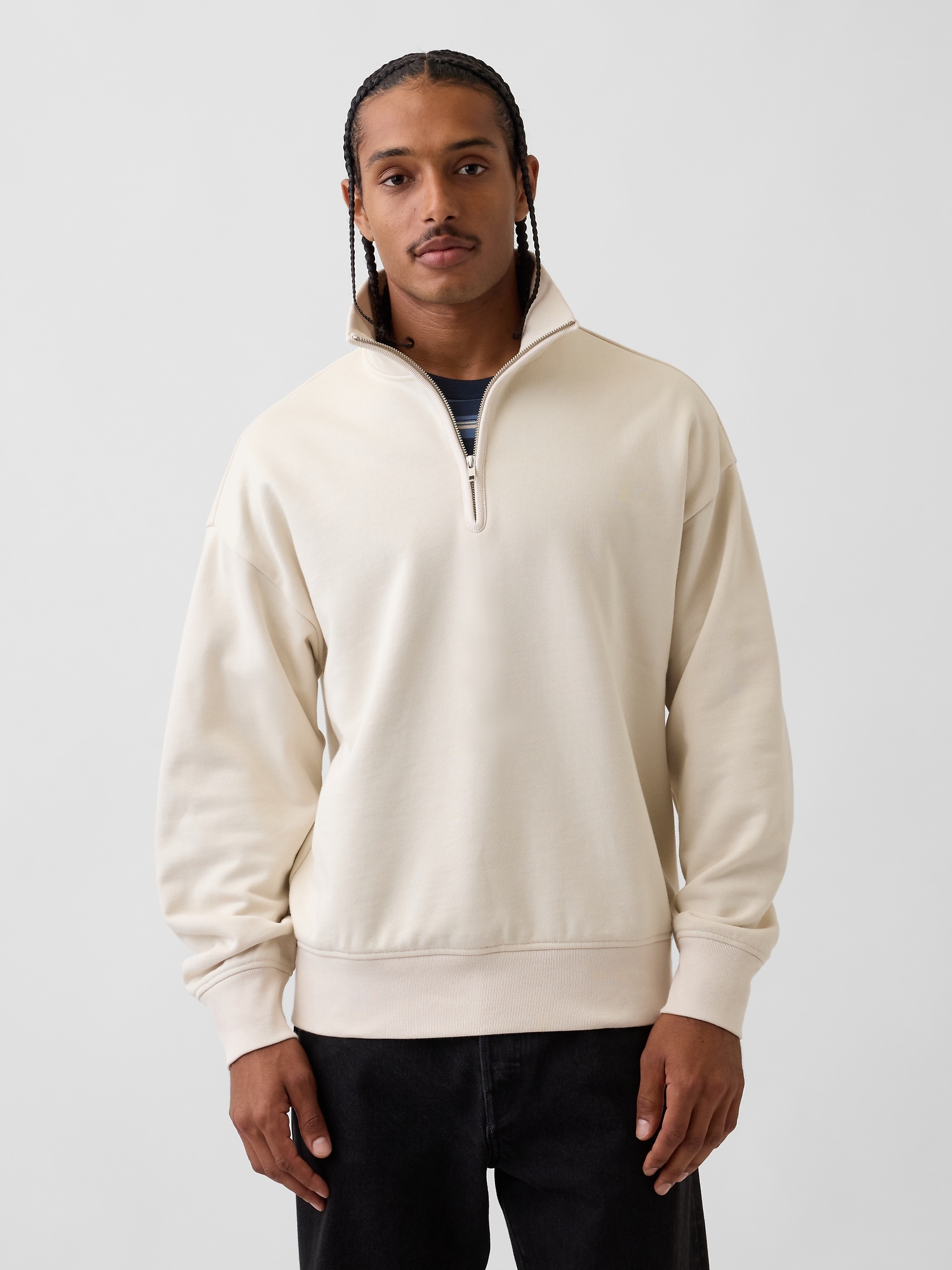 Heavyweight Oversized Quarter-Zip Pullover