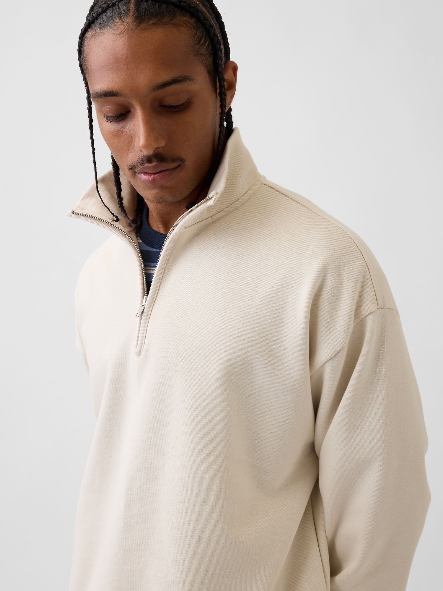 Heavyweight Oversized Quarter-Zip Pullover